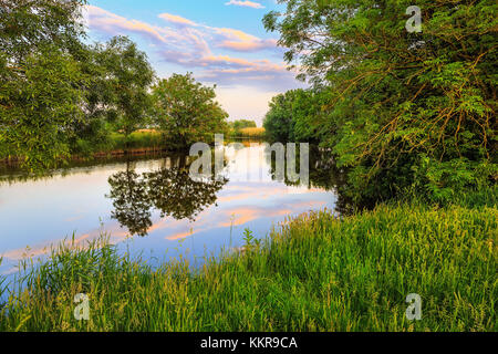 Nachmittag am Fluss in der Nähe der harle funnix Stockfoto