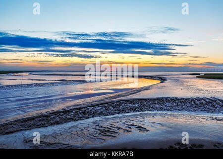 Der Dollart, eine Bucht im Wattenmeer zwischen der nördlichen Niederlande und Deutschland Stockfoto