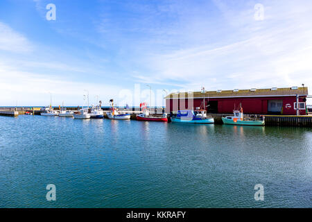 Der Hafen der kleinen dänischen Dorf Aalbæk in der Nähe von Skagen im Bereich der Kattegat Stockfoto