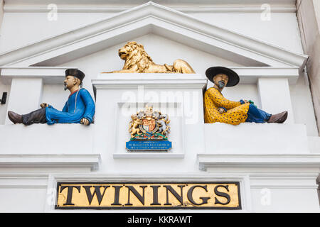 England, London, The Strand, Twinings Tee Shop und Museum, Eingang Dekoration Stockfoto