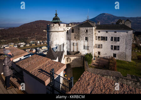 Österreich, Salzburger Land, Salzburg, Festung Hohensalzburg Schloss Stockfoto