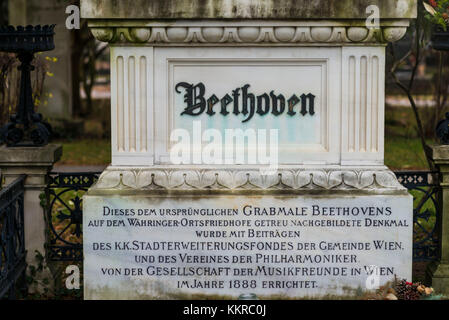 Österreich, Wien, Zentralfriedhof, Friedhof, Grab des Komponisten Ludwig v. Beethoven Stockfoto