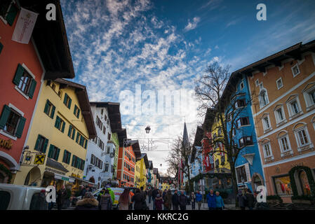 Österreich, Tirol, Kitzbühel, Stadtzentrum, winter Stockfoto