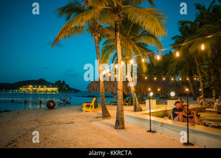 Britische Jungferninseln, Virgin Gorda, zum bitteren Ende, die Bitter End Yacht Club, Beach bar Stockfoto