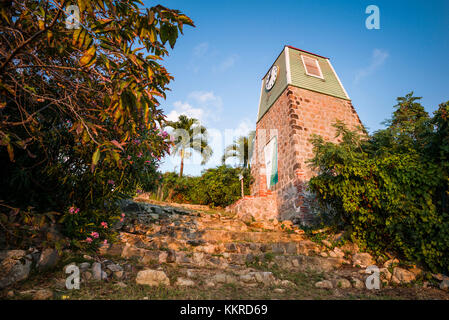 Französische Antillen, St Barthelemy, gustavia, historische schwedische Belfried Stockfoto