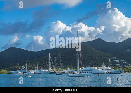 Niederlande, Sint Maarten, Simpson Bay, Simpson Bay Marina, den Yachthafen Stockfoto