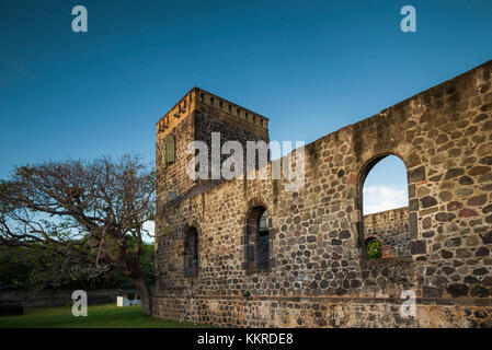 Niederlande, Sint Eustatius, Oranjestad, Ruinen der Niederländischen Reformierten Kirche Stockfoto