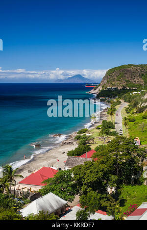 Niederlande, Sint Eustatius, Oranjestad oranjestad Bay, Erhöhte Ansicht Stockfoto