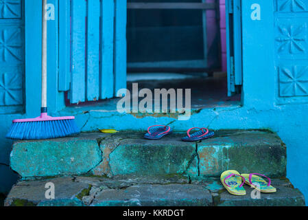 Niederlande, Sint Eustatius, Oranjestad, Gebäude, Detail Stockfoto