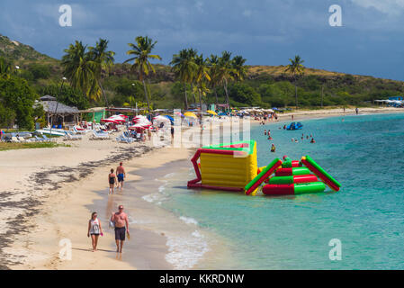 St. Kitts und Nevis, St. Kitts, südlich der Halbinsel, Cockleshell Bay, Strand Blick Stockfoto