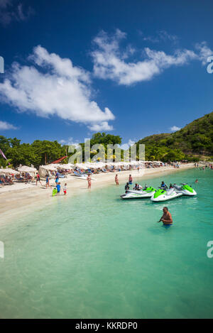 St. Kitts und Nevis, St. Kitts, südlich der Halbinsel, Cockleshell Bay, Strand Blick Stockfoto