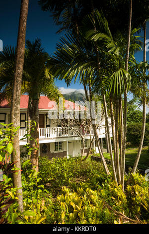 St. Kitts und Nevis, Nevis, Cole Hill, Montpelier Plantation Inn, ehemalige Zuckerplantage Stockfoto