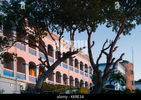 Us Virgin Islands, St. Thomas, Charlotte Amalie, Bluebeards Castle Hotel, Dämmerung Stockfoto