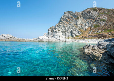 Capo Vaticano, Ricadi, Provinz Vibo Valentia, Kalabrien, Italien, Europa. Der Strand 'Praia i Focu' Stockfoto