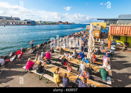 Kopenhagen, Hovedstaden, Dänemark. Copenhagen Street Food in Paper Island. Stockfoto
