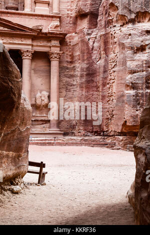 El khazneh Al faroun, die Schatzkammer, Petra, Jordanien, Jordanien, Naher Osten, Asien Stockfoto