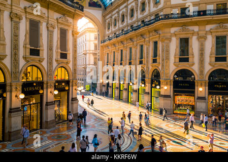 Galleria Vittorio Emanuele II, Mailand, Lombardei, Italien. Stockfoto