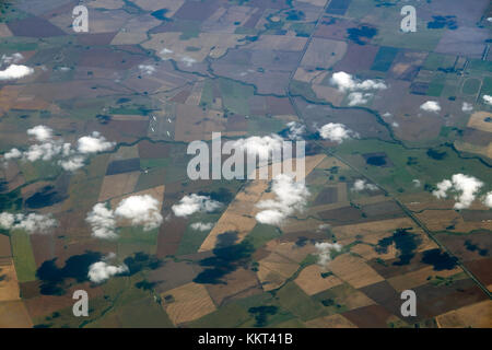 Ackerland in der Nähe von Gualeguaychu, Entre Rios Provinz, Argentinien, Südamerika - Luftaufnahme Stockfoto