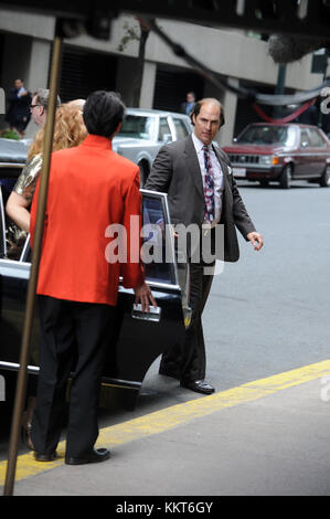 NEW YORK, NY - OKTOBER 04: Matthew McConaughey und Bryce Dallas Howard Filmen Stephen Gaghams 'Gold' am 4. Oktober 2015 in New York City. Personen: Matthew McConaughey Stockfoto