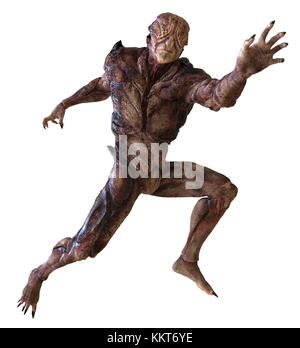 Alien Monster auf weißem Hintergrund 3 isolierte d Abbildung Stockfoto