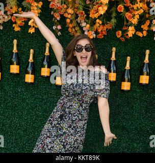 JERSEY CITY, New Jersey - JUNI 03: Amirah Kassem nimmt am 3. Juni 2017 am 10. Jährlichen Veuve Clicquot Polo Classic im Liberty State Park in Jersey City, New Jersey, Teil. Personen: Amirah Kassem Stockfoto