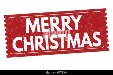 Frohe Weihnachten grunge Stempelabdruck auf weißem Hintergrund, Vector Illustration Stock Vektor