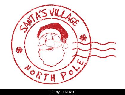 Santa's Village grunge Stempelabdruck auf weißem Hintergrund, Vector Illustration Stock Vektor