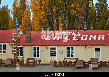 Hotel La Leona, Route 40, Patagonien, Argentinien, Südamerika Stockfoto