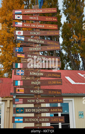 Entfernung am Hotel La Leona, Route 40, Patagonien, Argentinien, Südamerika Stockfoto