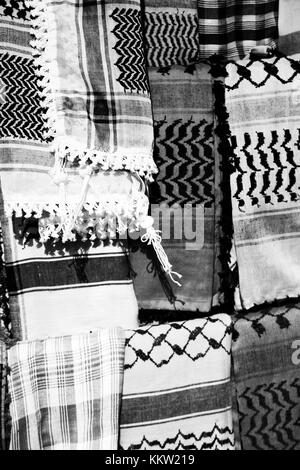 die Textur der Baumwolle traditionellen symbolischen arabischen Schal wie Hintergrund abstrakt Stockfoto