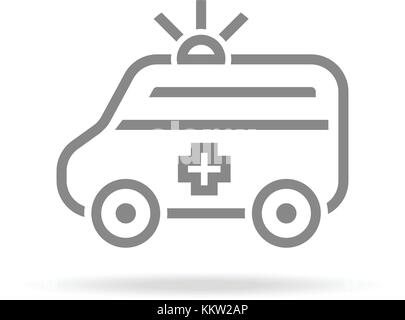 Krankenwagen Symbol in trendigen dünne Linie Stil auf weißem Hintergrund. medizinische Symbol für ihr Design, Apps, Logo, Ui. Vector Illustration, eps 10. Stock Vektor