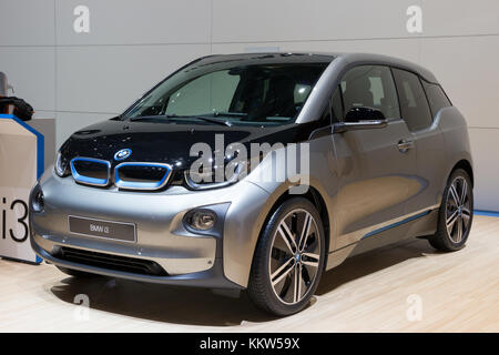 Genf, Schweiz - 1. MÄRZ 2016: BMW i3 elektrische Auto auf dem 86. Internationalen Automobilsalon in Genf präsentiert. Stockfoto