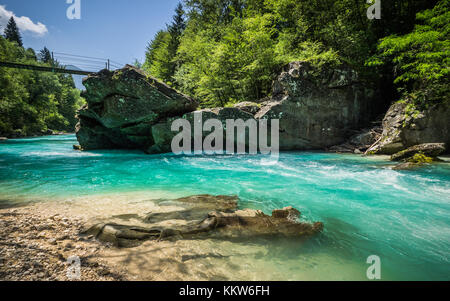 Der Fluss Soca in Slowenien Stockfoto