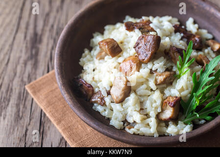 Risotto mit Steinpilzen Stockfoto