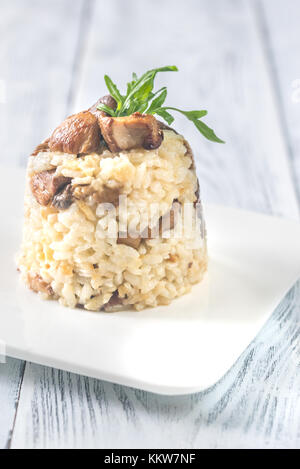 Risotto mit Steinpilzen Stockfoto
