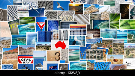 Meine eigenen Bilder aus aller Australien in einem Patchwork Stockfoto