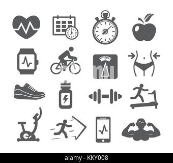 Fitness und Turnhalle Symbole Stock Vektor