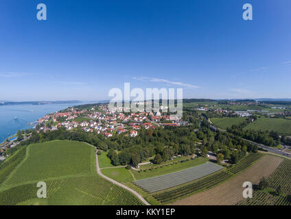 Luftbild der Landschaft der Bodensee oder Bodensee in Deutschland Stockfoto