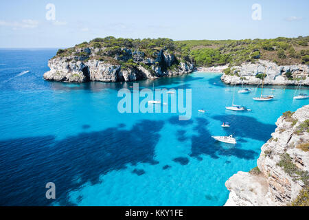 Cala Macarella - Cala Macarelleta - Menorca - Balearen Stockfoto