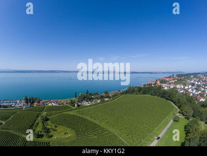 Luftbild der Landschaft der Bodensee oder Bodensee in Deutschland Stockfoto