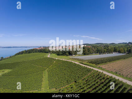 Luftbild der Landschaft der Bodensee oder Bodensee in Deutschland Stockfoto