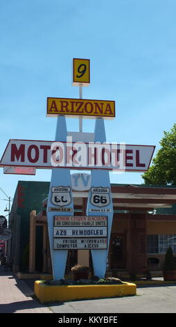 Williams, Arizona, USA, 23. Juni 2013: Arizona Motor Hotel auf der Route 66 in Arizona. Stockfoto