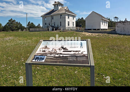 Nc-00998-00... North Carolina - das alte Leben speichern Station/Coast Guard Station jetzt in der Cape Lookout Historic Village Area von Cape Lookout erhalten Stockfoto