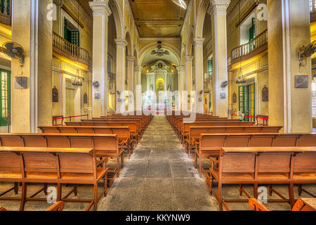 Macau, China - 8. Dezember 2016: Innenansicht der Kirche Saint Dominic, barocken Kathedrale im Senado Platz im historischen Zentrum von Macau, Unesco Stockfoto