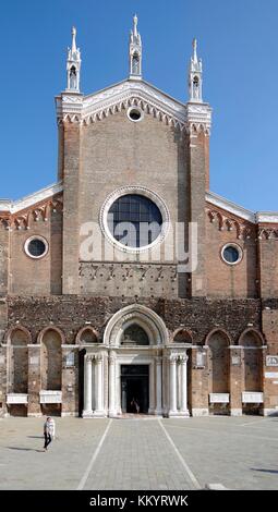 Die Basilika di San Giovanni e Paolo, im Venezianischen bekannt als San Zanipolo, Venedig, Italien, eine der größten Kirchen in Venedig, Stockfoto