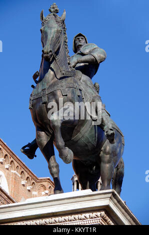 Die colleoni Monument Reiterstandbild von Bartolomeo Colleoni, ausgeführt von Andrea Del Verrocchio in 1480-1488 Stockfoto