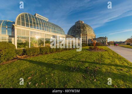 Außenansicht des Anna Scripps whitcomb Conservatory in Belle Isle Park, Detroit, Michigan, USA Stockfoto