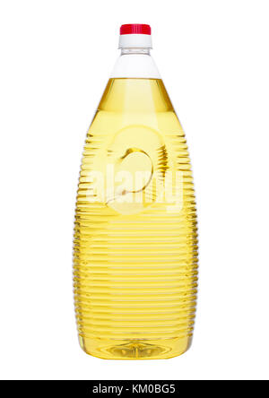 Plastikflasche Container von Sonnenblumenöl Stockfoto