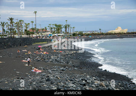 Strand von Puerto de la Cruz, im Norden der Insel Teneriffa, Kanarische Inseln, Spanien Stockfoto