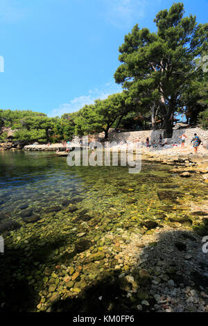 Das Tote Meer Pool, die Insel Lokrum, Dubrovnik, Dubrovnik-Neretva County, Dalmatinische Küste, Adria, Kroatien, Balkan, Europa. Stockfoto